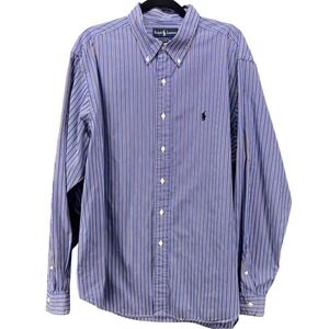 Ralph‎ Lauren Button Down Shirt Blue XL 17 1/2